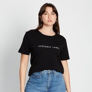 assembly label black tee